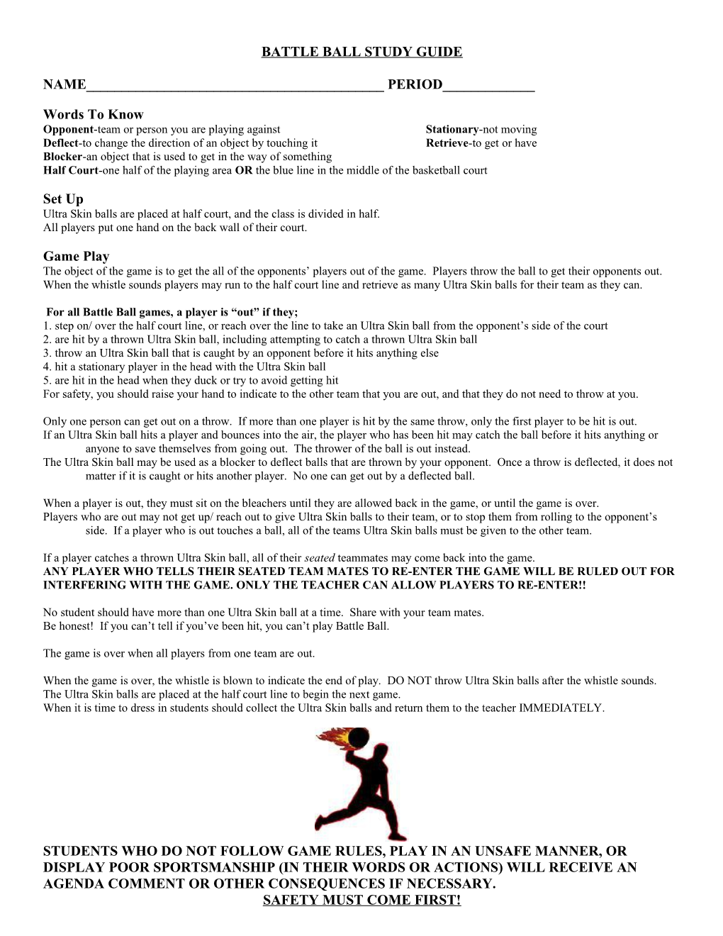 Dodgeball Study Guide