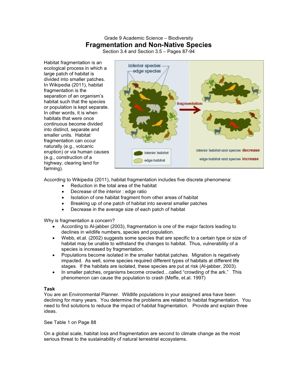 Grade 10 Science - Unit 1 Biology