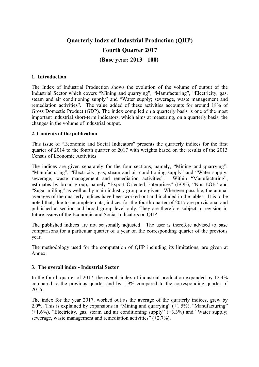 Index of Industrial Production, 4Th Quarter 2004