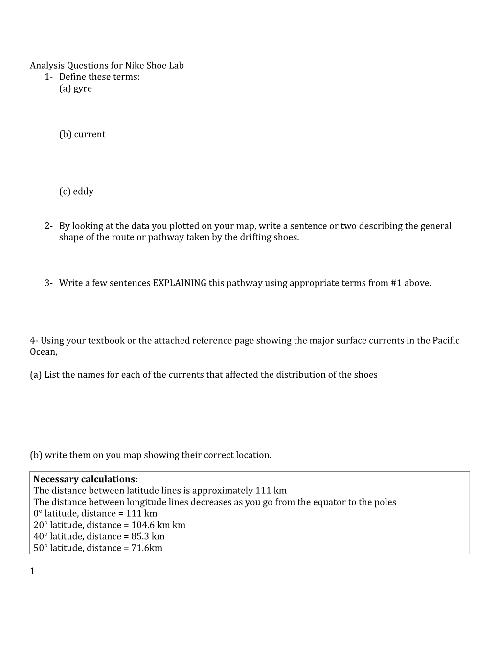 Analysis Questions for Nike Shoe Lab