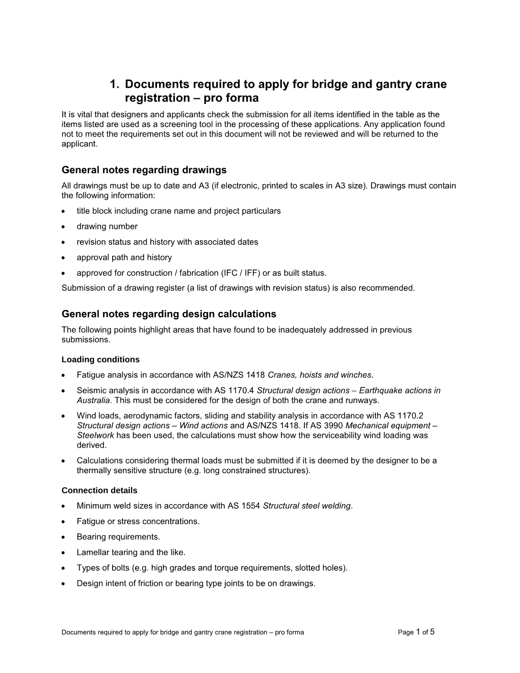 MS - Form - Documents Required to Apply for Bridge and Gantry Crane Registration