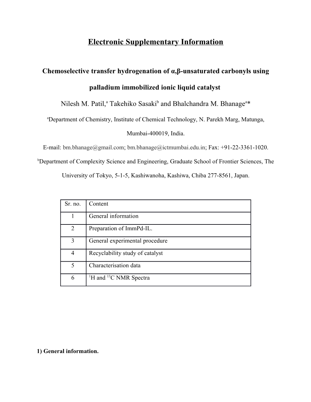 Chemoselective Transfer Hydrogenation of Α,Β-Unsaturated Carbonyls Using Palladium Immobilized