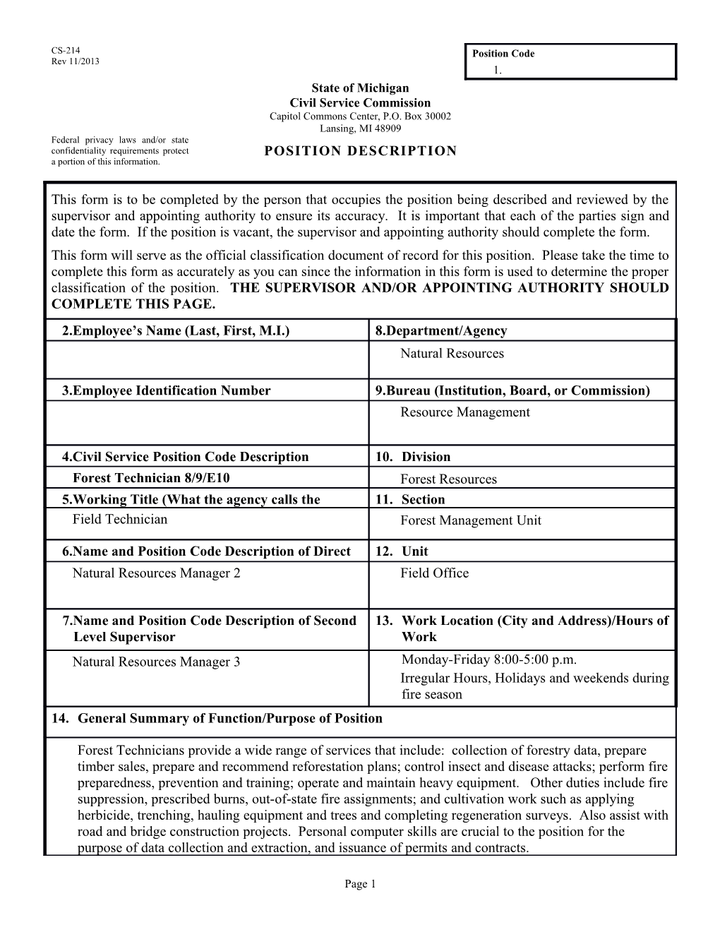 CS-214 Position Description Form s25