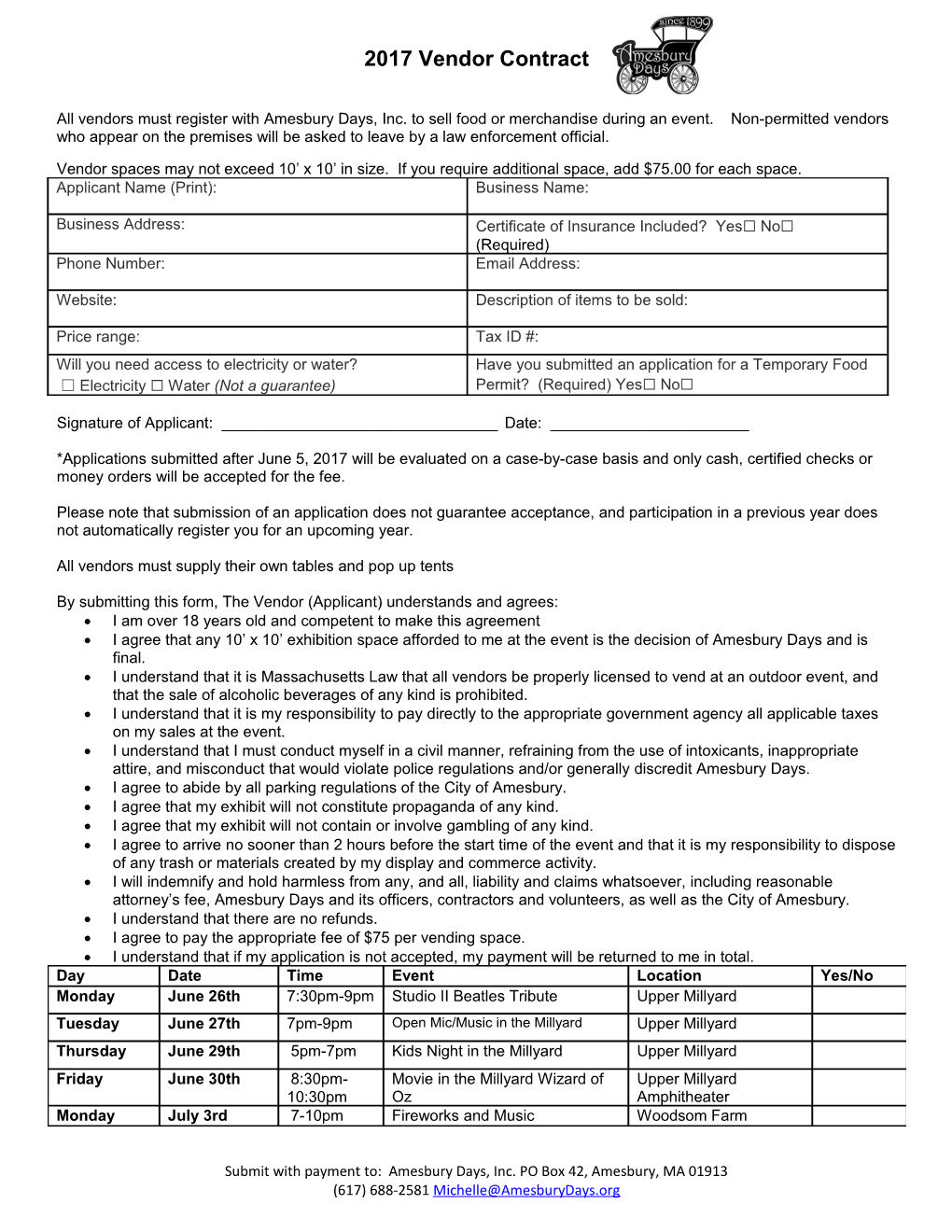 2017 Vendor Contract