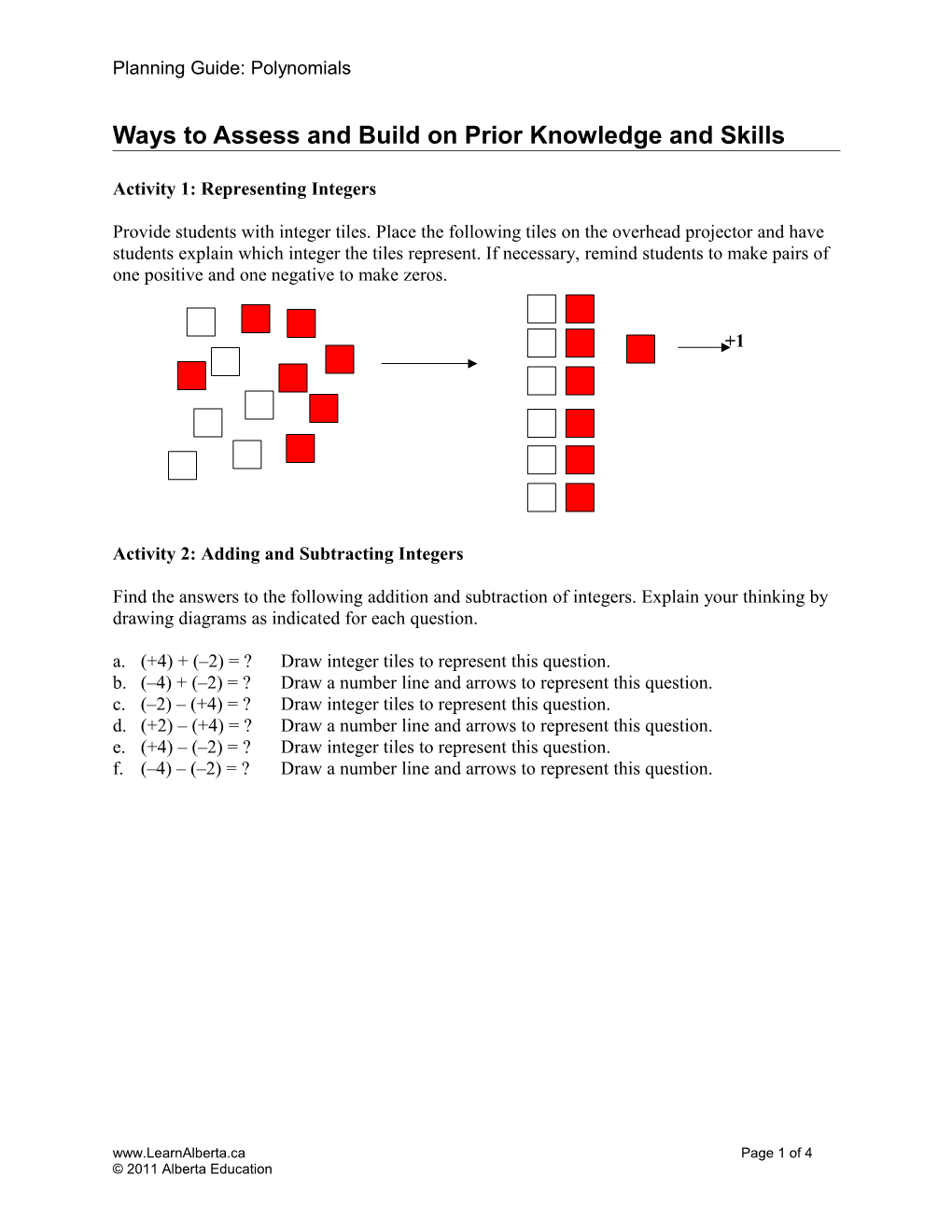 Ways to Assess and Build on Prior Knowledge and Skills