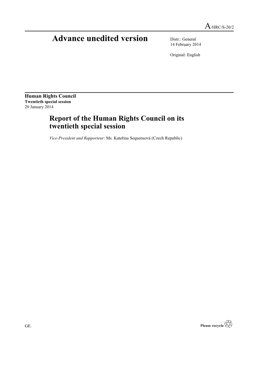 Human Rights Council s11