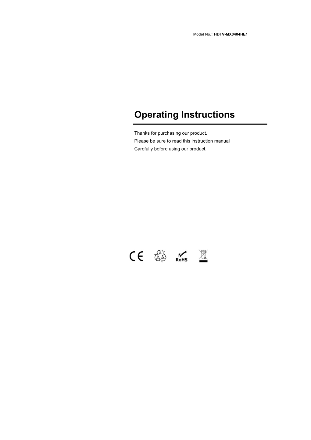 Operating Instructions