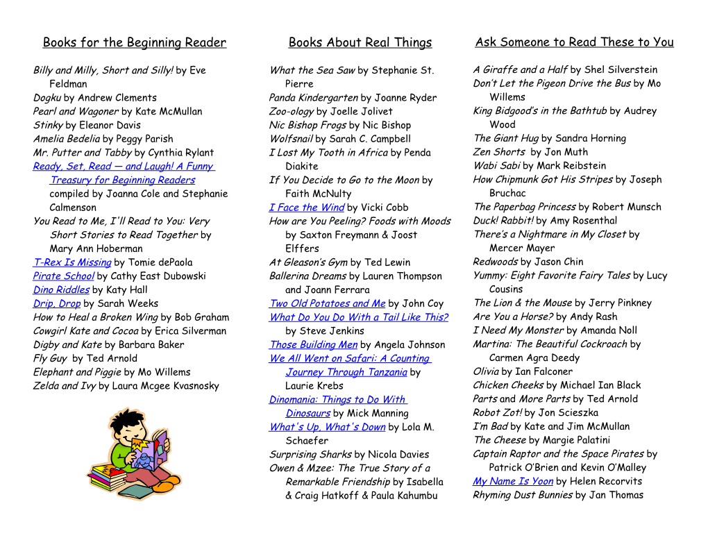 Books for the Beginning Reader s1