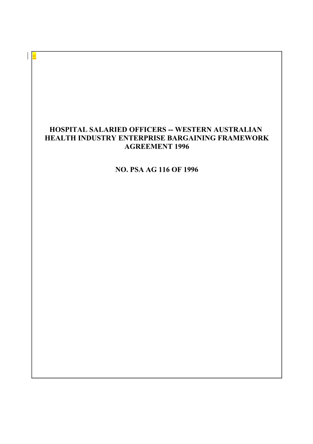 Hospital Salaried Officers Western Australian