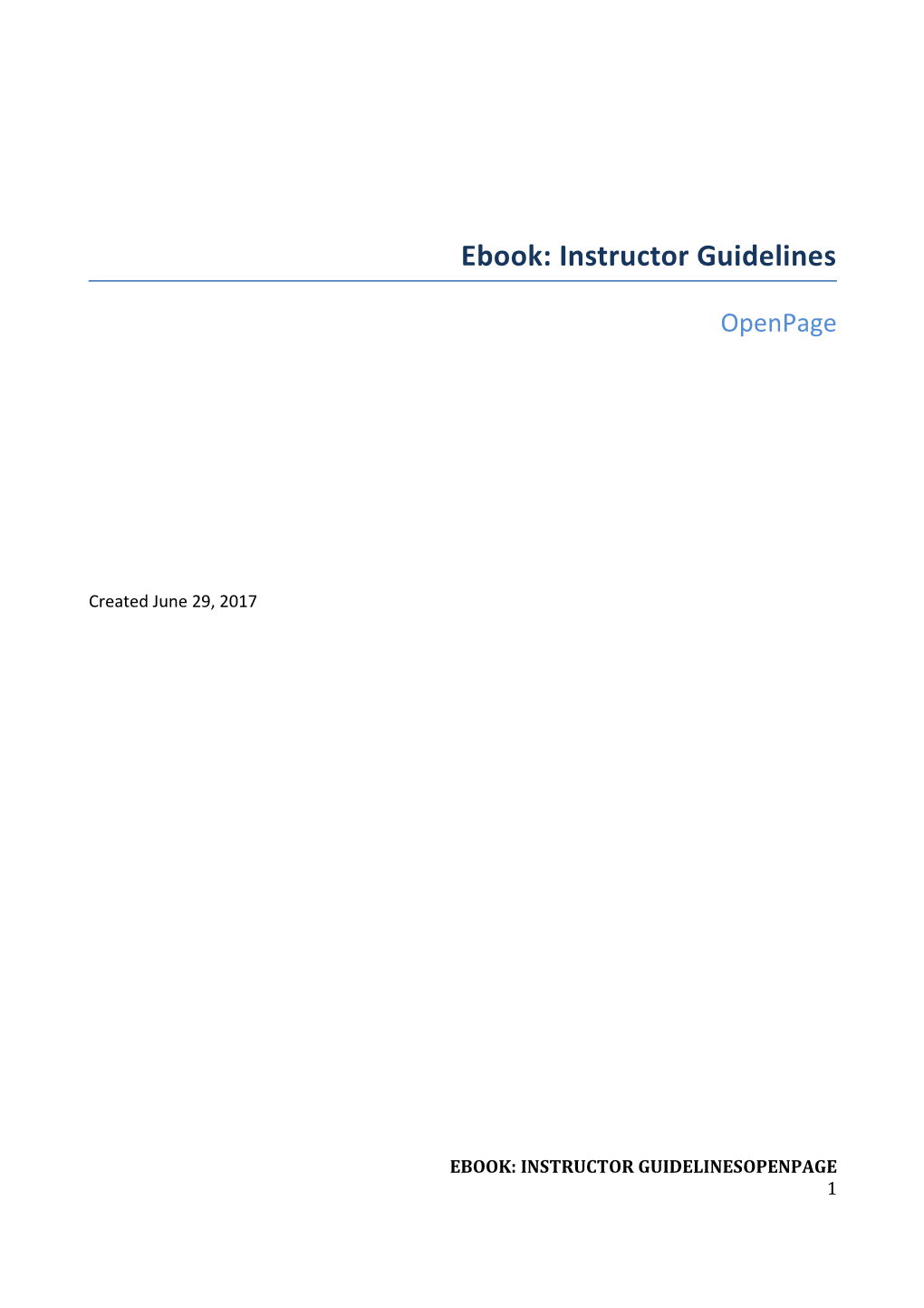 Ebook: Instructor Guidelines