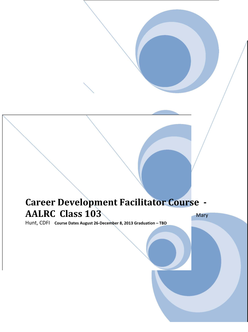 Career Development Facilitator Course - ACE/ARS