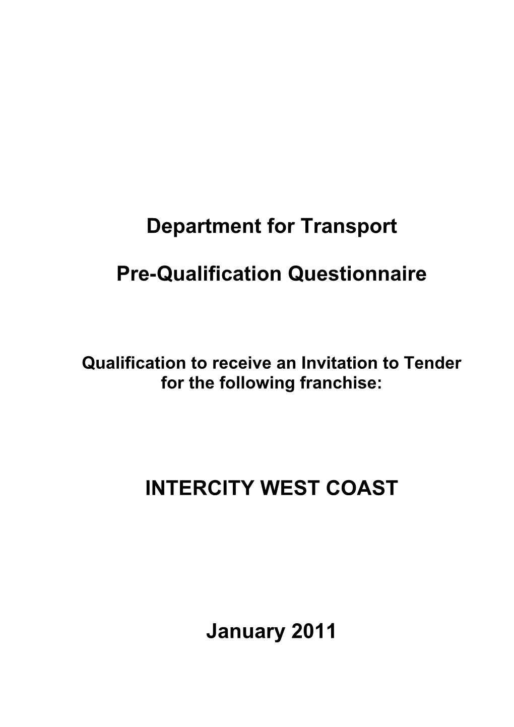 South Western PQ Accreditation Questionaire