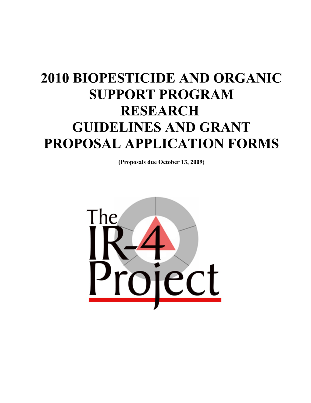 2010 Biopesticide and Organic Support Program