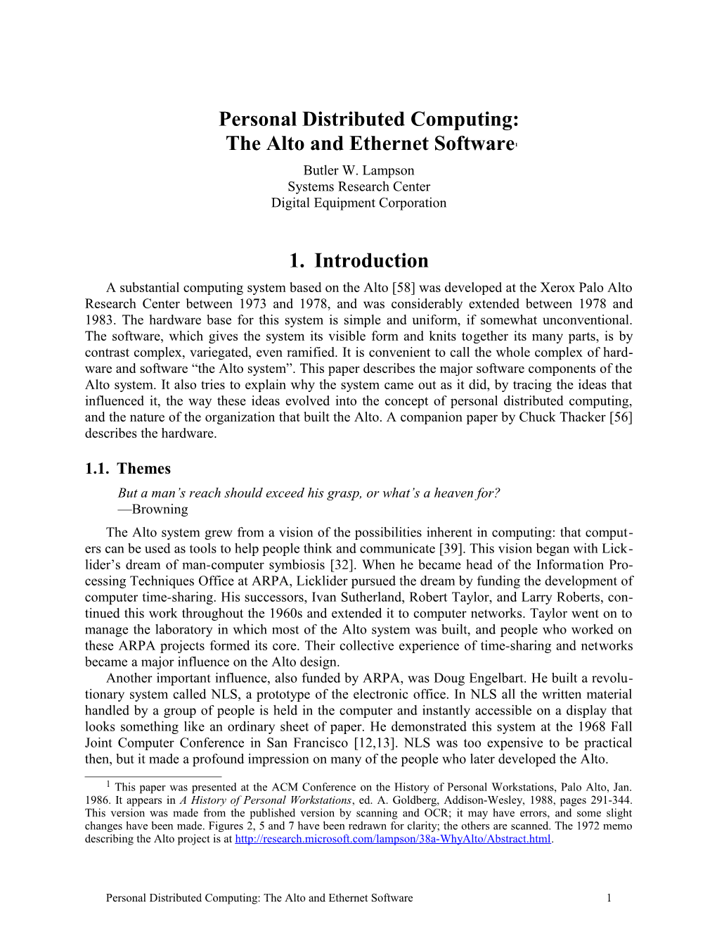 Personal Distributed Computing: the Alto and Ethernet Software