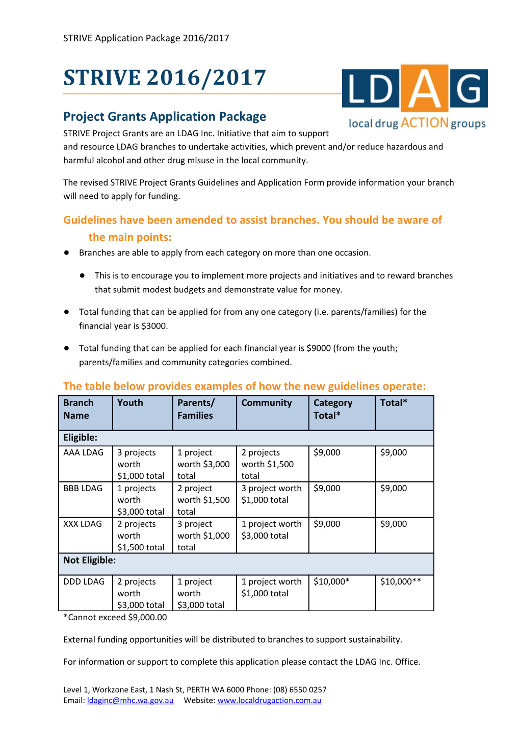 Project Grants Application Package