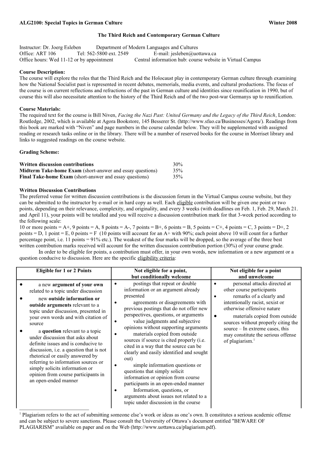 ALG2100: Special Topics in German Culture