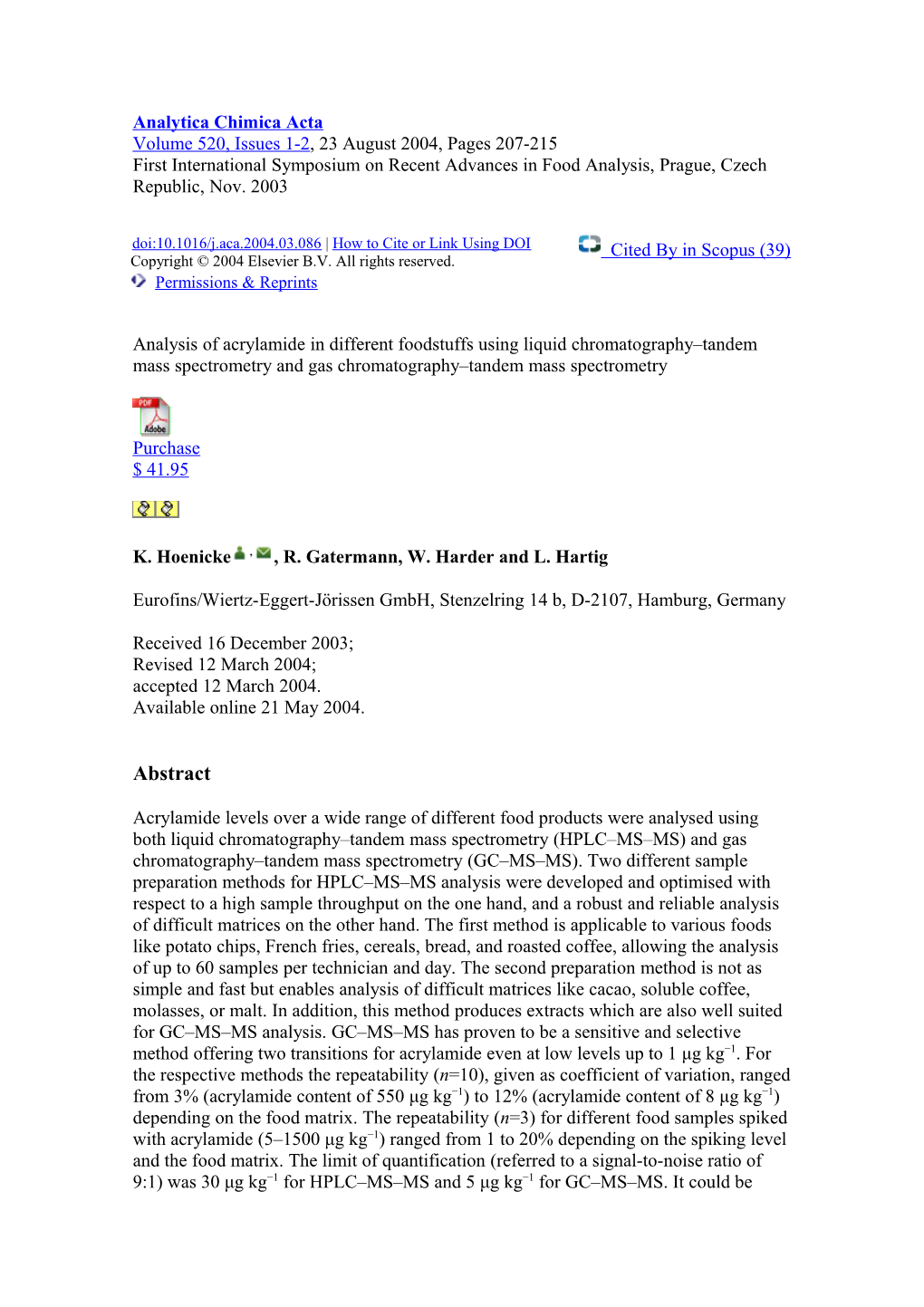 Analytica Chimica Acta