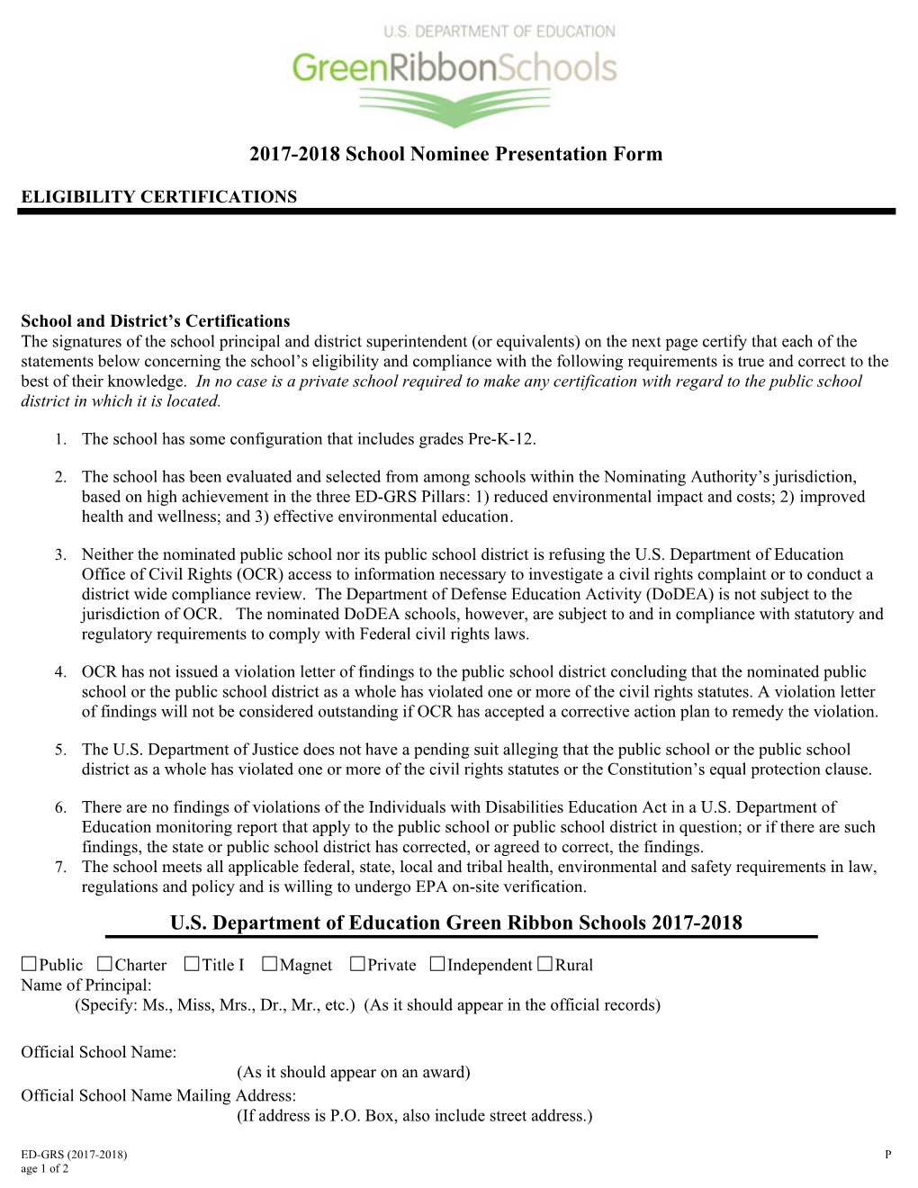 2015-2016 School Nominee Presentation Form (MS Word)