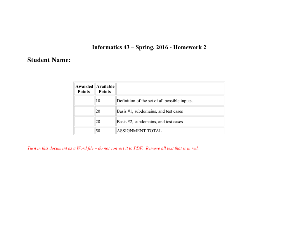 Informatics 43 Spring, 2016 - Homework 2