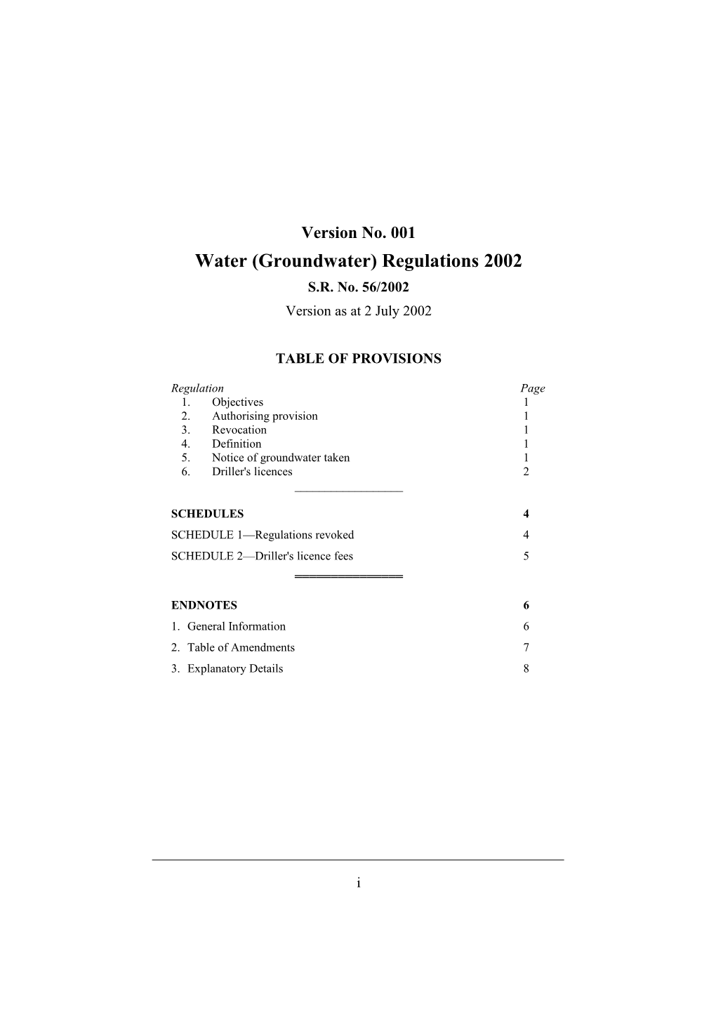 Water (Groundwater) Regulations 2002