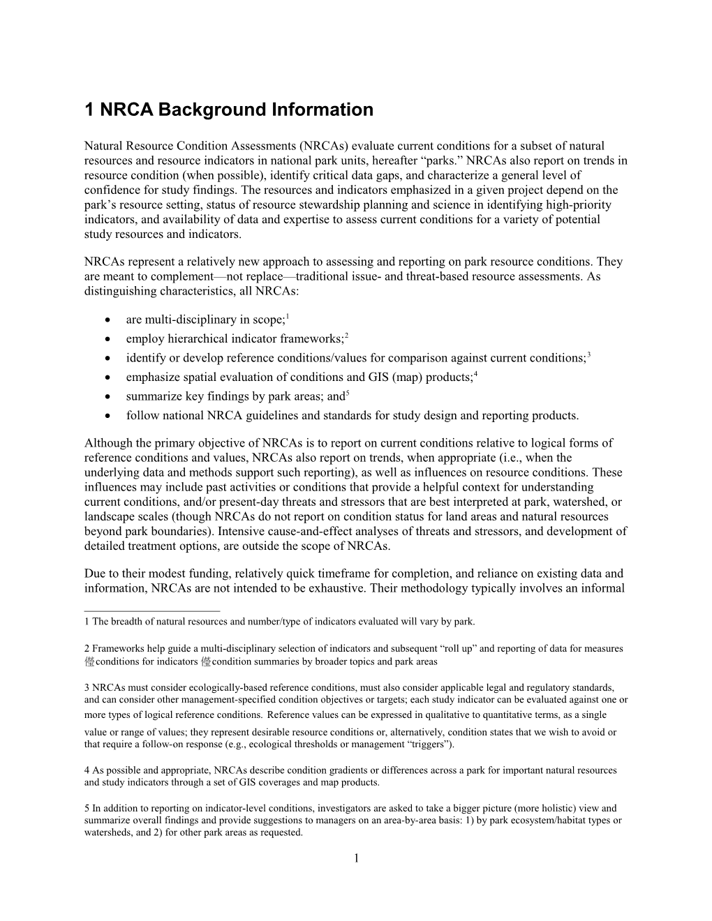 1NRCA Background Information