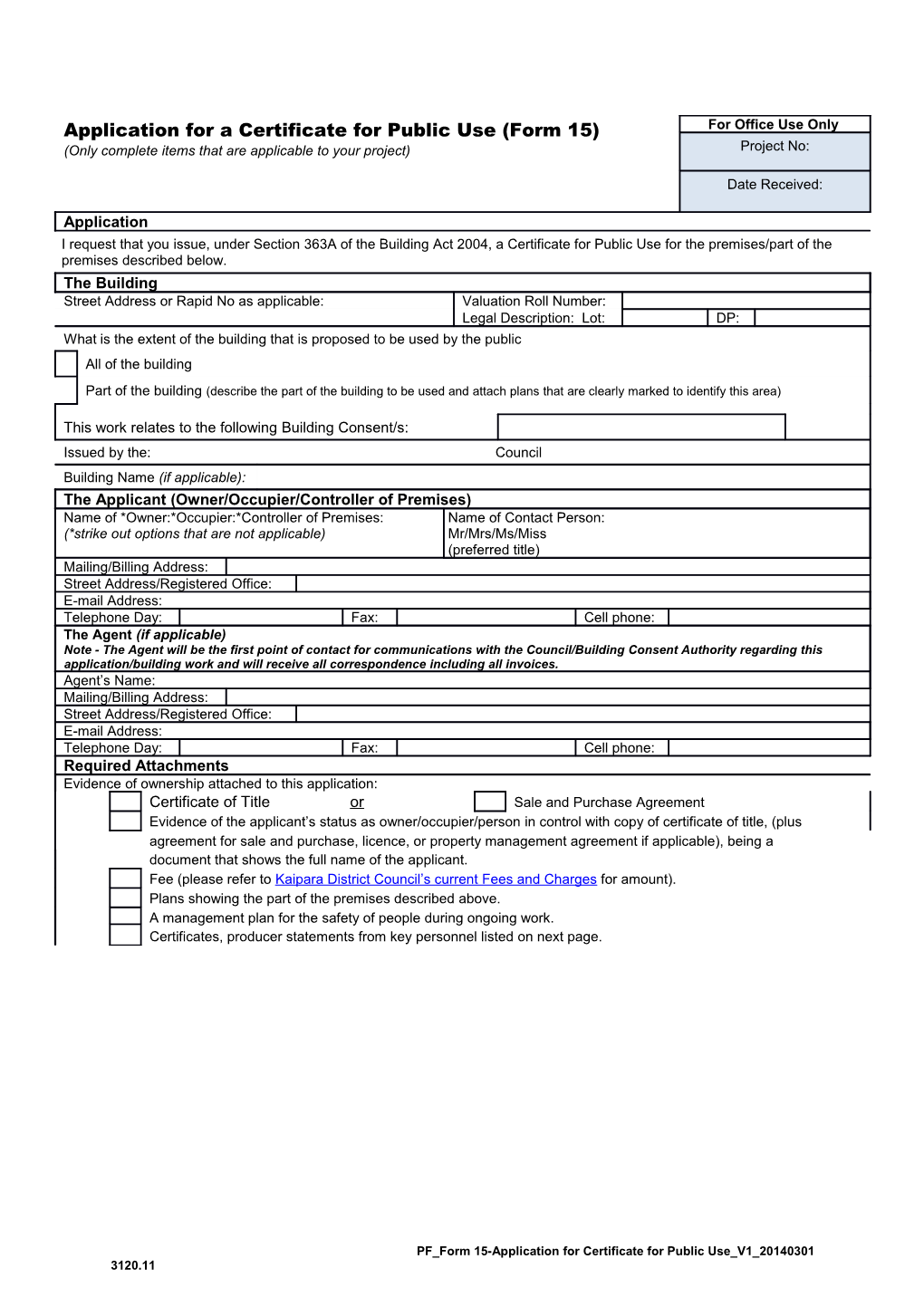 MT Form 15-Application for Certificate for Public Use V1 20140301