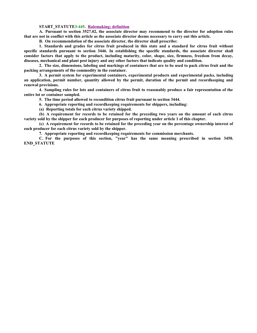 START STATUTE3-445.Rulemaking; Definition