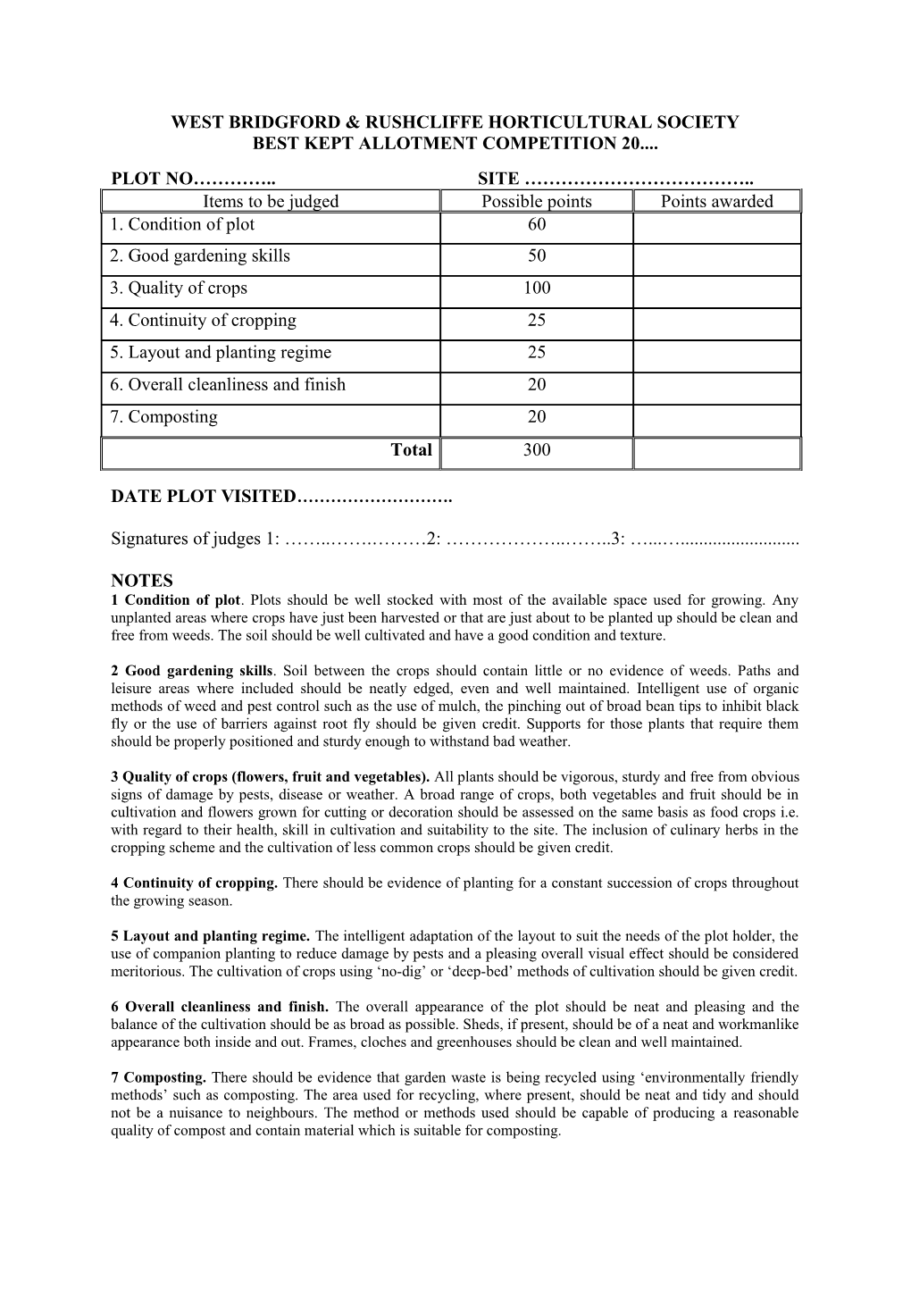 West Bridgford & Rushcliffe District Horticultural Society