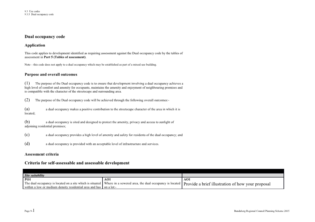 9.3.5Dual Occupancy Code