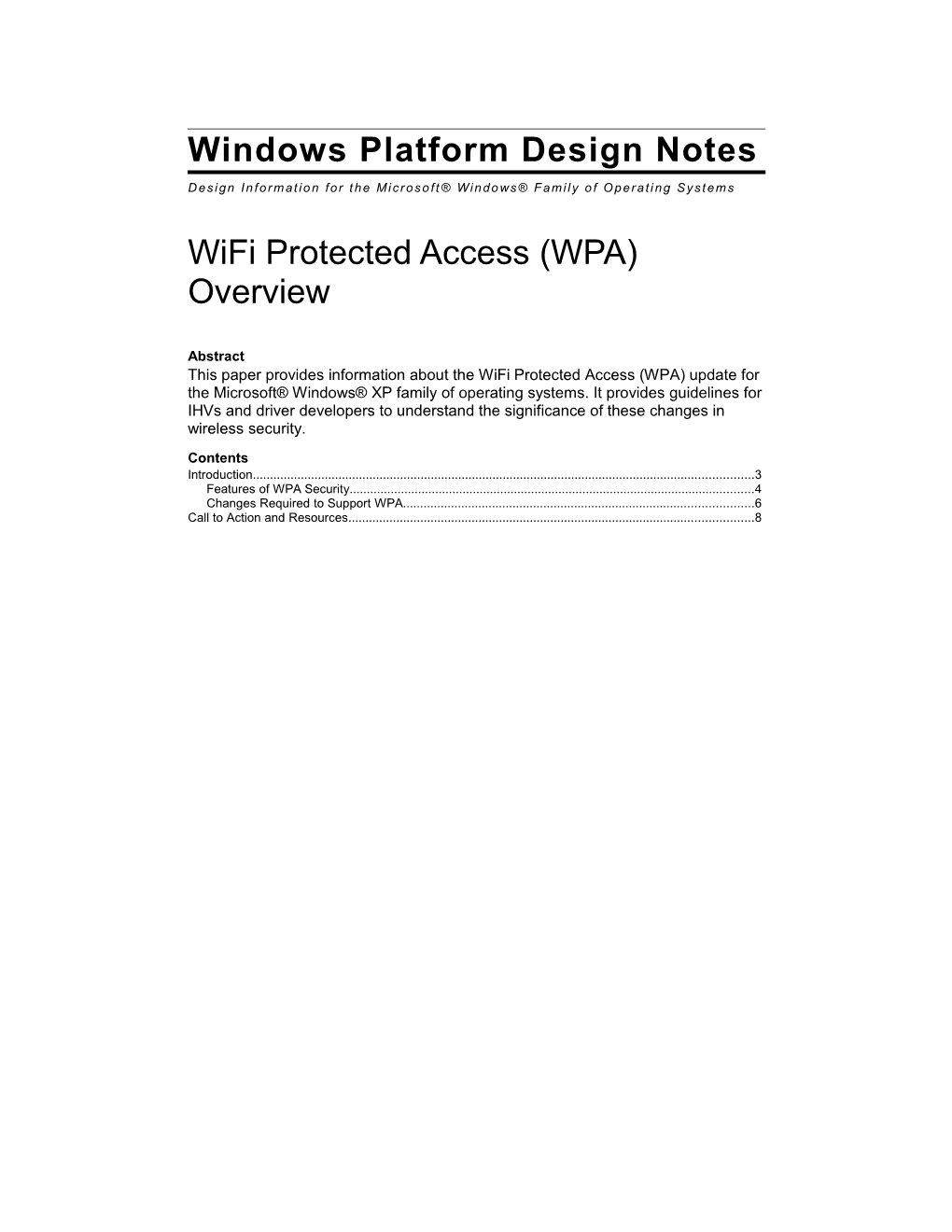 Wifi Protected Access (WPA) Overview