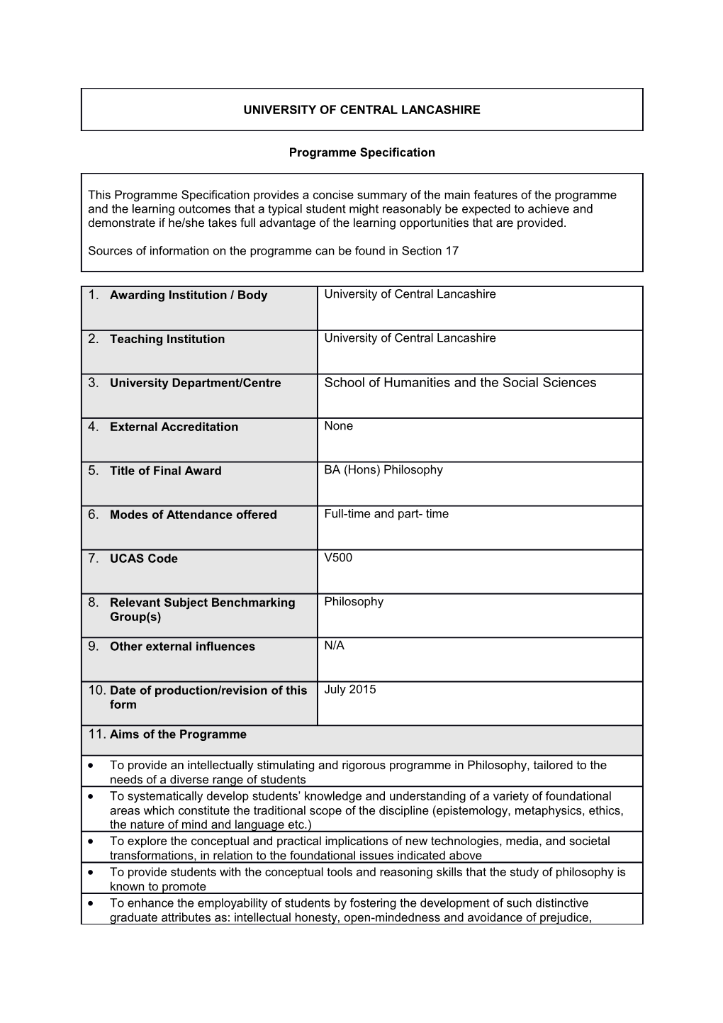 BA (Hons) Philosophy (Sept 2015)