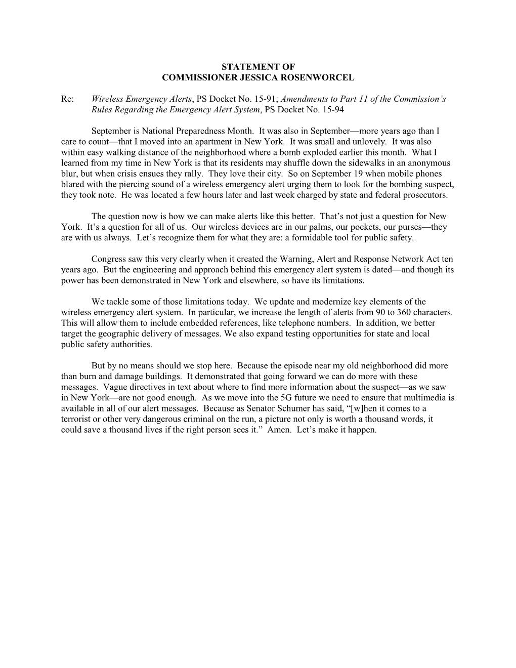 Statement of Commissioner Jessica Rosenworcel s2