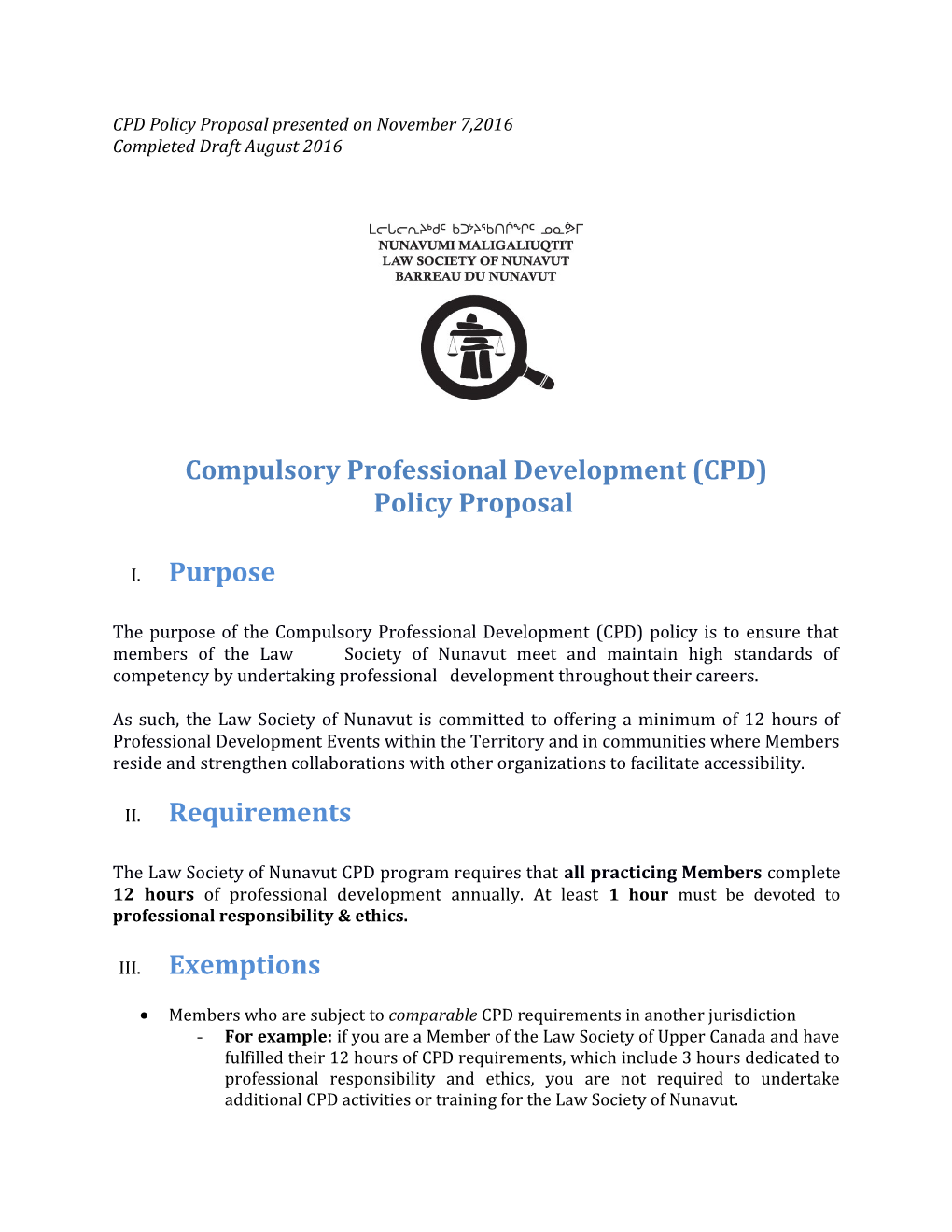 Compulsory Professional Development (CPD)