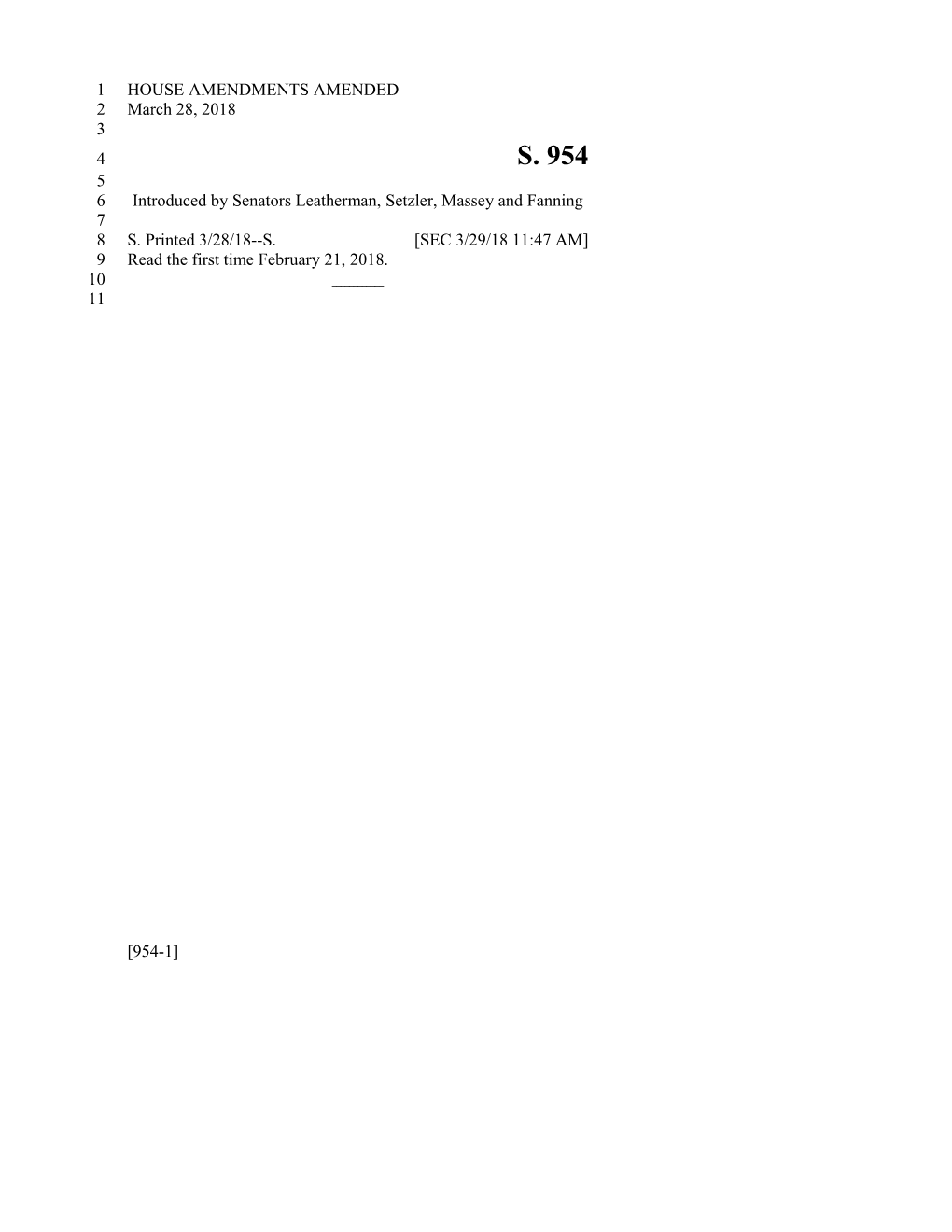 2017-2018 Bill 954 Text of Previous Version (Mar. 29, 2018) - South Carolina Legislature Online