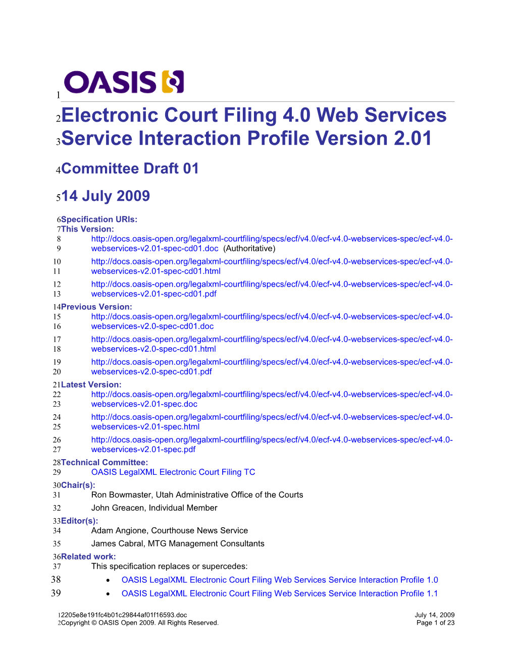 OASIS Specification Template s20