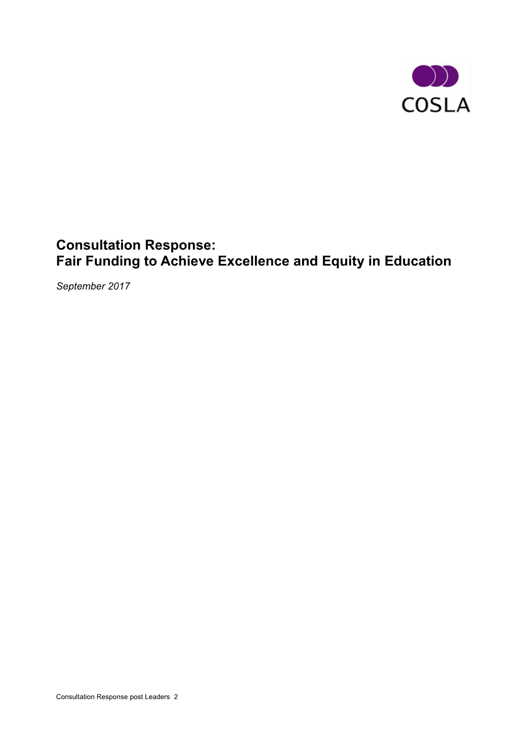 Fair Funding to Achieve Excellence and Equity in Education