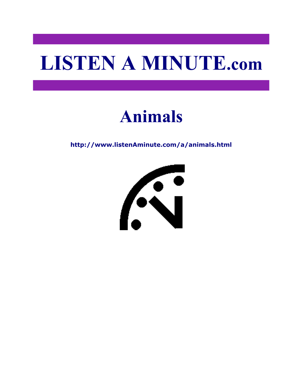 Listen a Minute.Com - ESL Listening - Animals