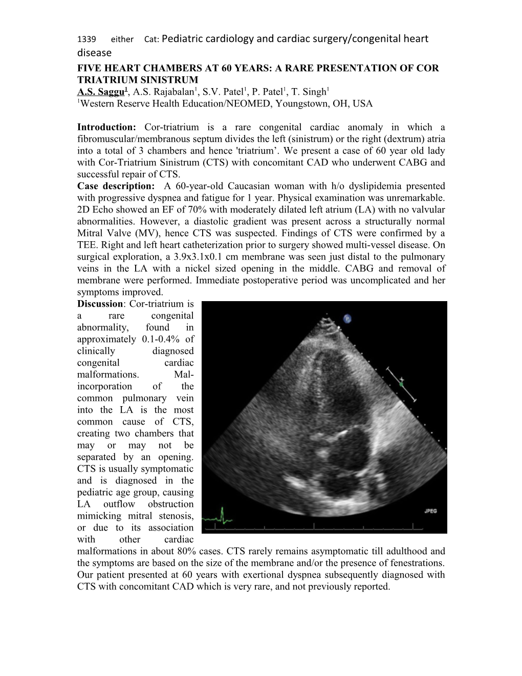 Five Heart Chambers at 60 Years: a Rare Presentation of Cor Triatrium Sinistrum