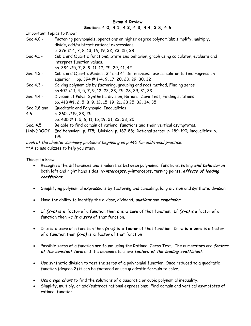 Look at the Chapter Summary Problems Beginning on P.440 for Additional Practice