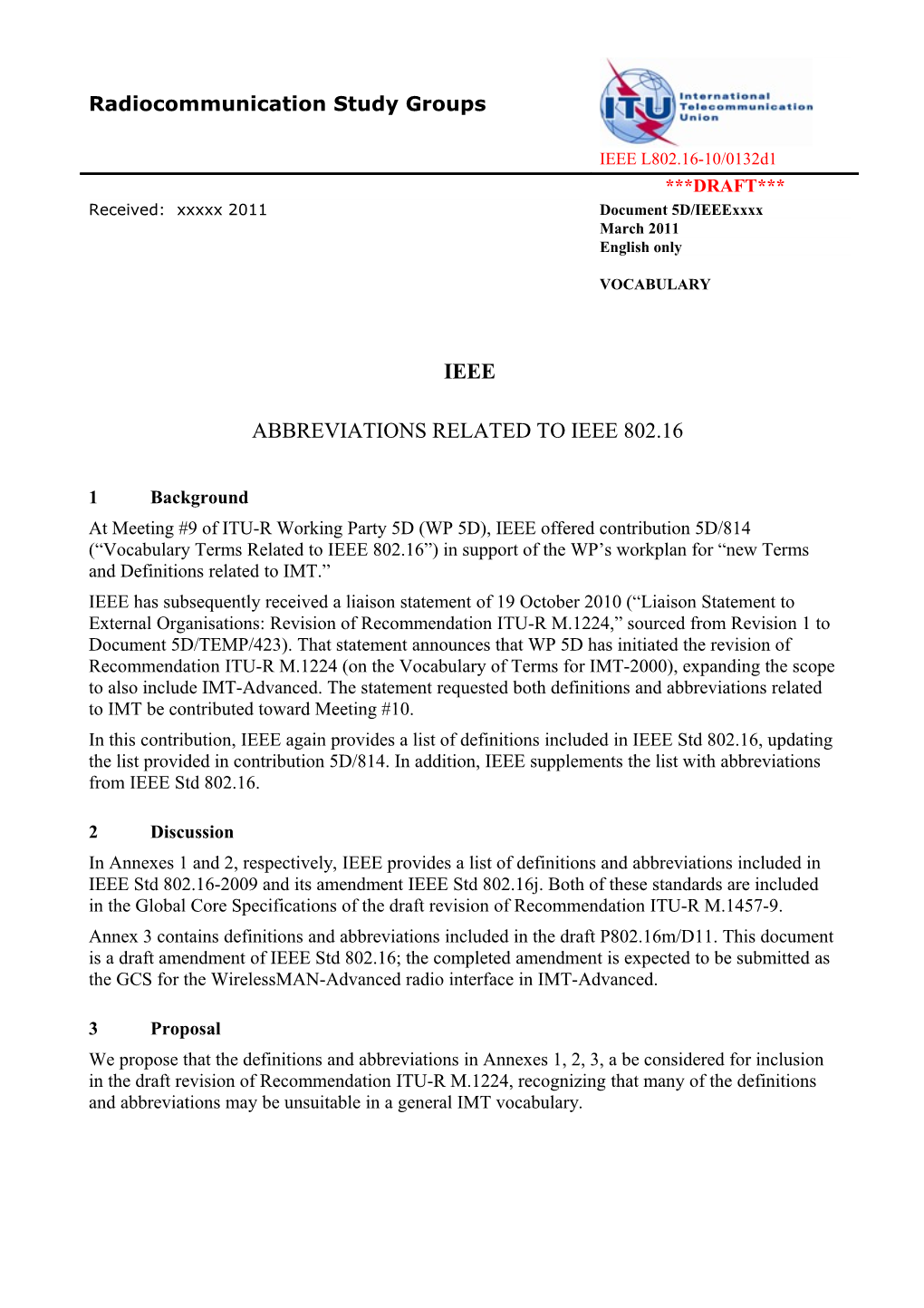 Radiocommunication Study Groups