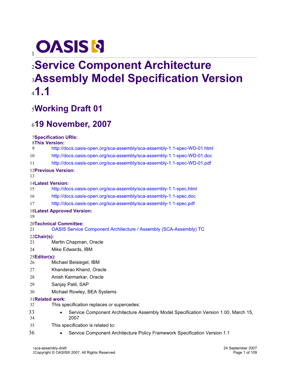 OASIS Specification Template s8