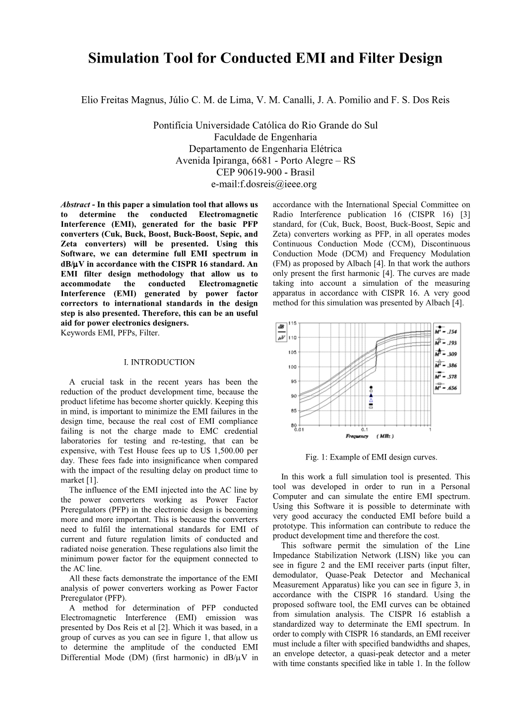 Simulation Tool for Conducted EMI and Filter Design