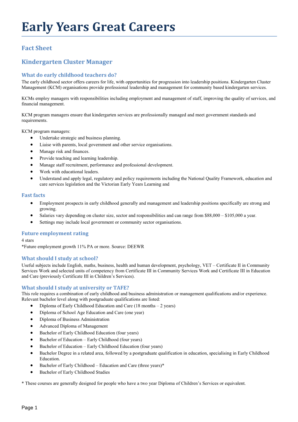 Fact Sheet - Kindergarten Cluster Manager Accessible