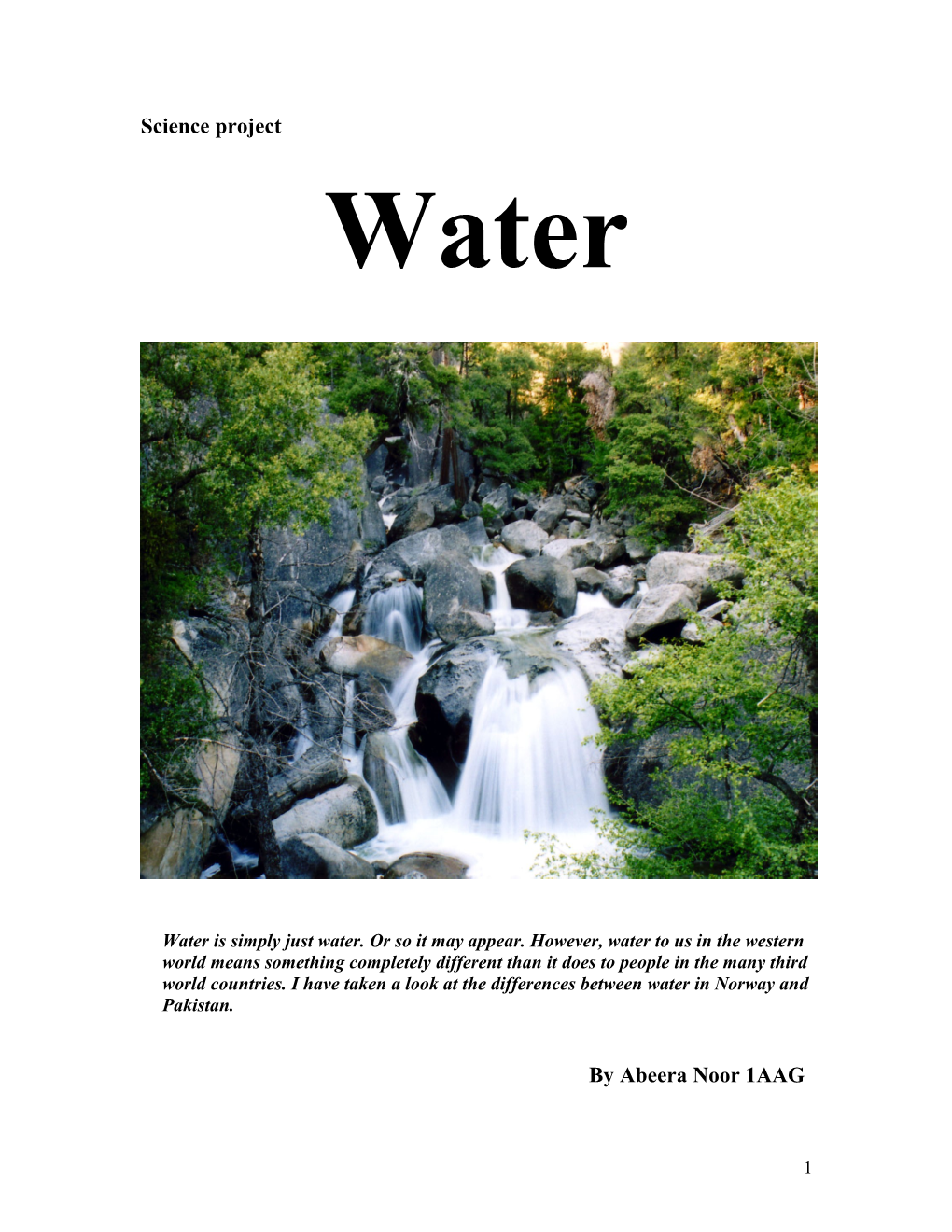 Naturfag Prosjekt: Vann
