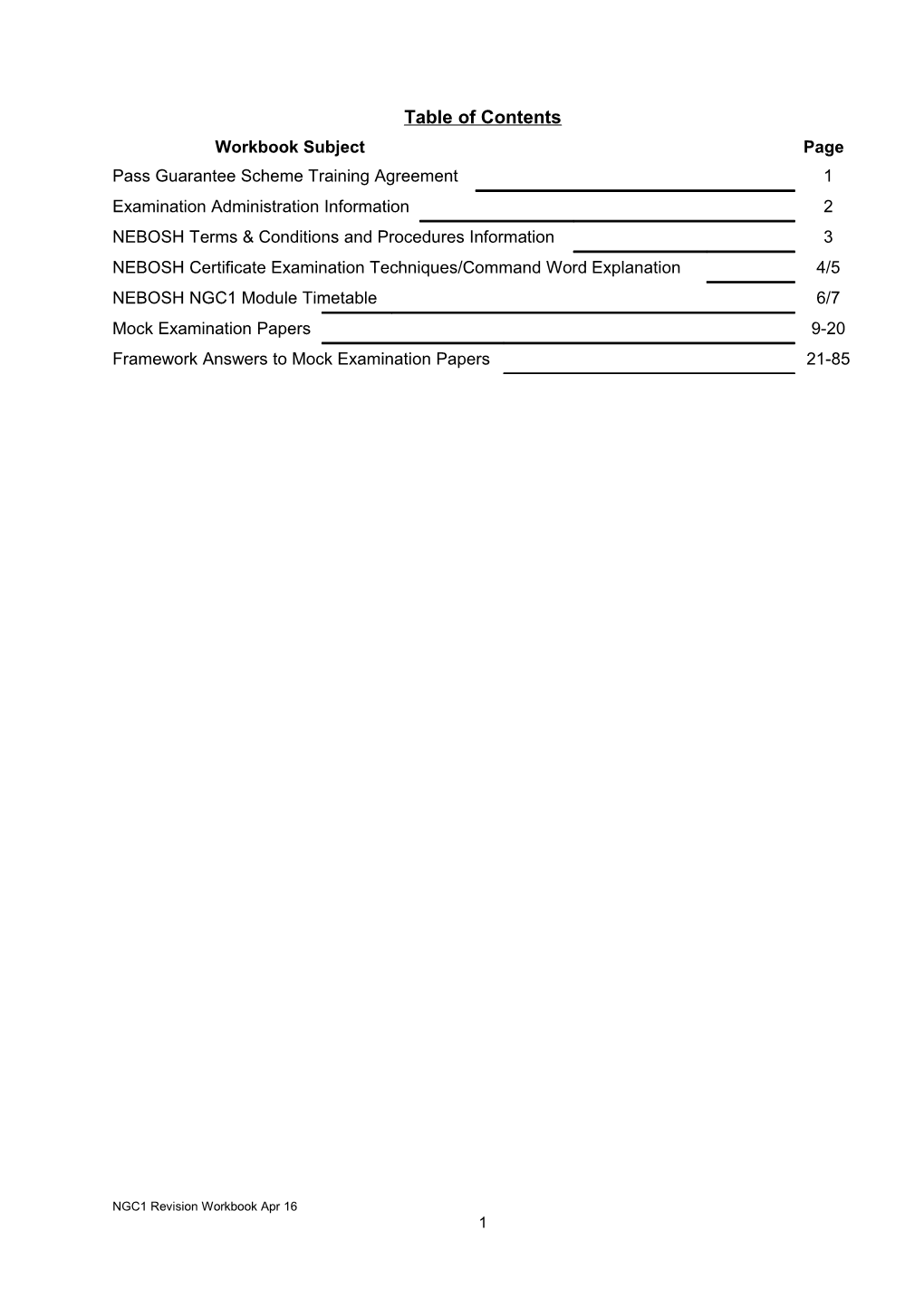 NEBOSH Delegate Pass Guarantee Scheme Training Agreement