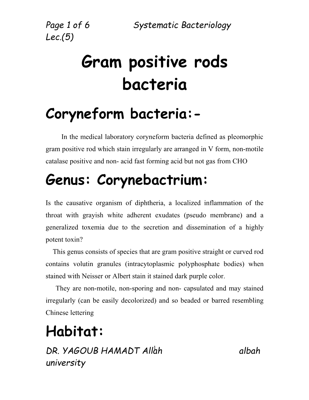 Gram Positive Rods Bacteria