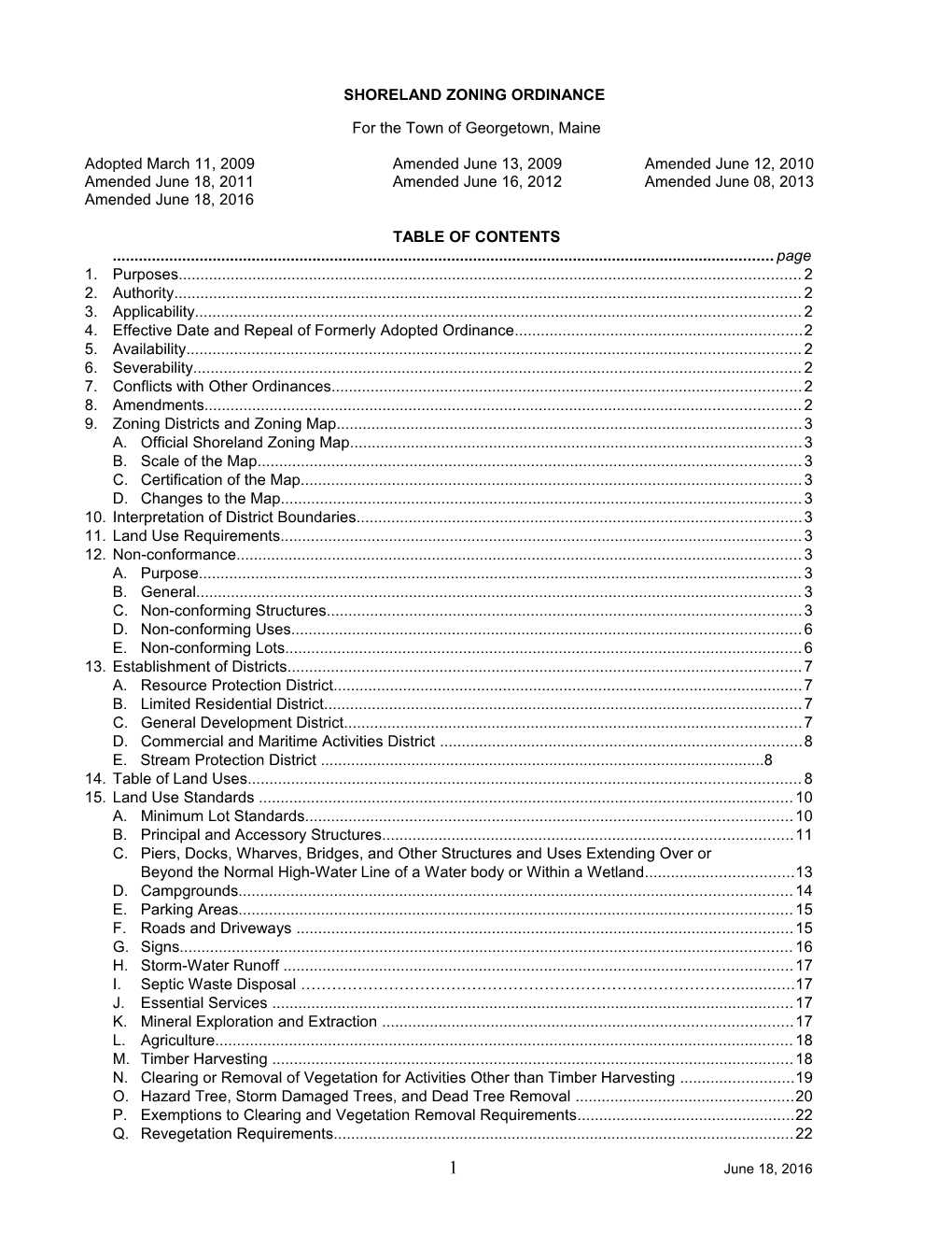 Shoreland Zoning Ordinance for the Municipality Of