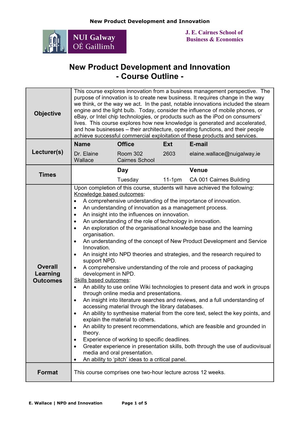 New Product Development and Innovation