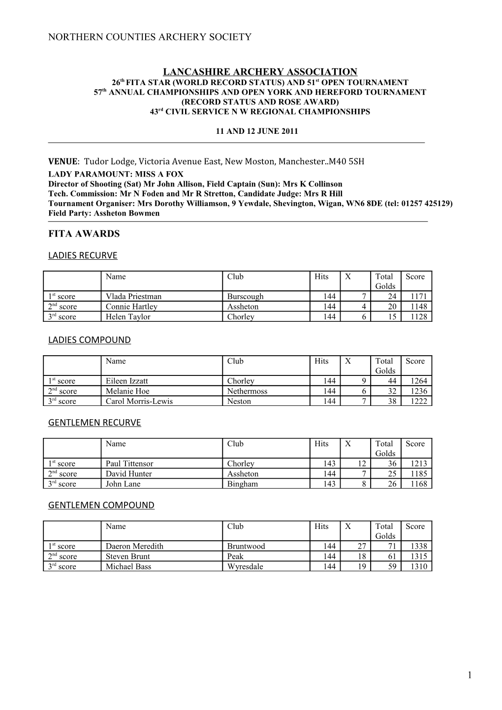 Northern Counties Archery Society