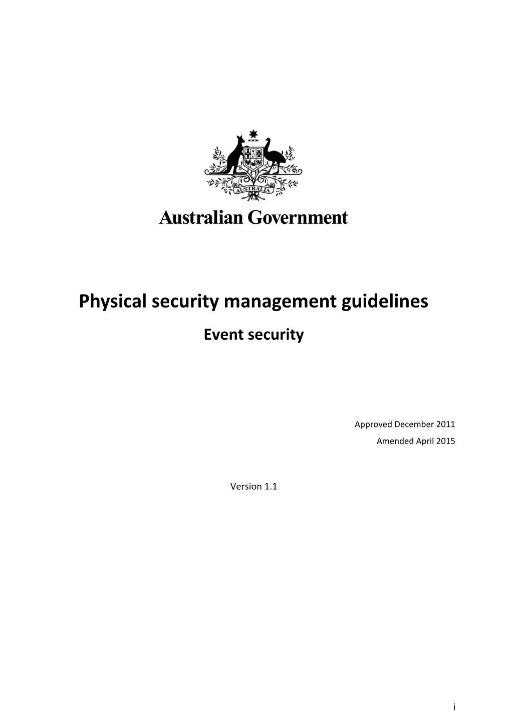 Physical Security Management Guidelines